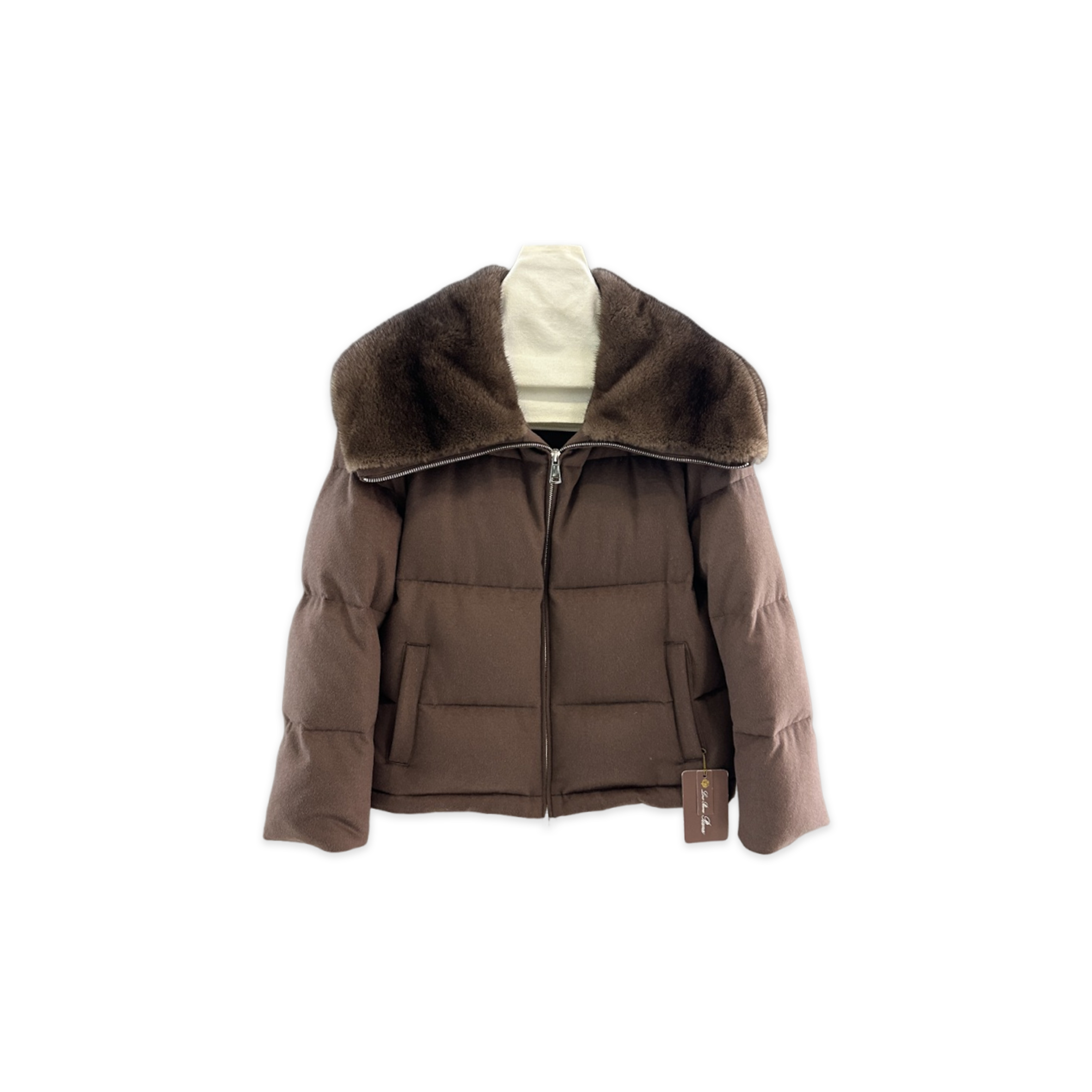 LORO PIANA MINK-COLLAR DOWN JACKET